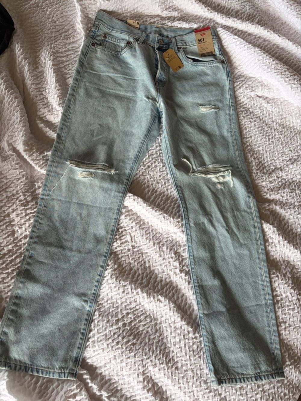 Levi’s 501 Brand New Straight Leg Distressed Jeans